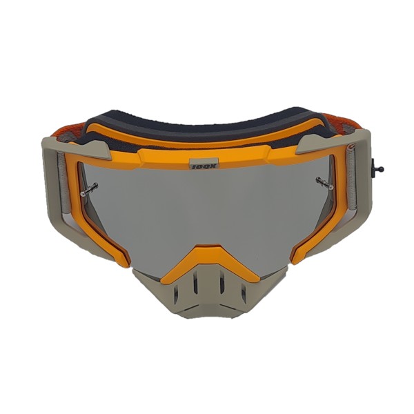 Ochelari unisex ski, snowboard, motociclism, ciclism, rama portocalie, lentila argintie, O11OSN